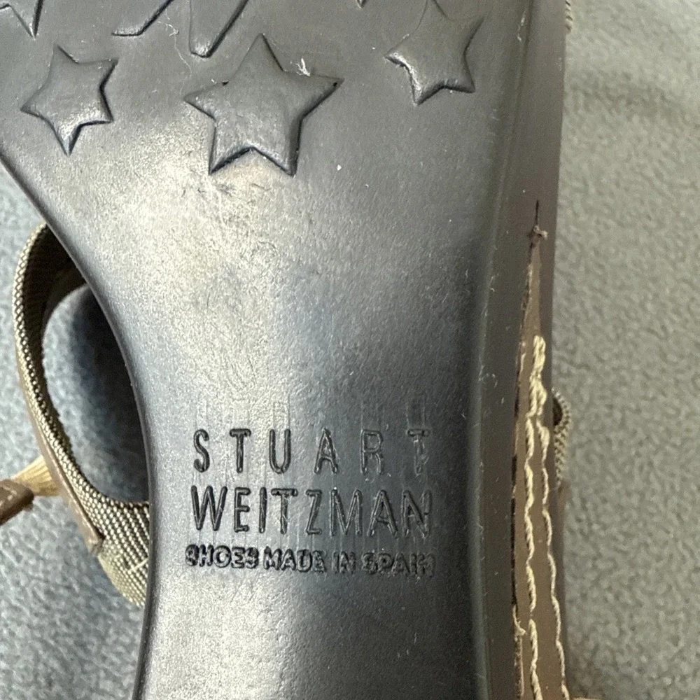 Stuart Weitzman Wedge Sandals Womens 7.5‎ Brown Slingback 2